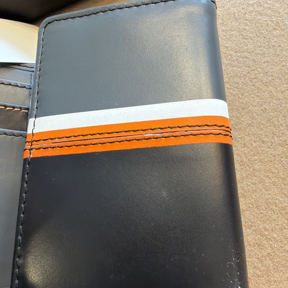 Harley Davidson Trifold Wallet Black Gray Orange MWMO16 RFID - Picture 8 of 10